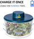 BORNKU Electric Salad Spinner 3L - USB Chargeble,Vegetable Washer with Bowl, Lettuce Cleaner and Dryer - Easy Water Drain System and Compact Storage,BPA Free and Easy to Use