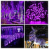 QINOL 2-Pack 200LED 72FT Solar Christmas Decorations Lights Green Wire String Mini Lights Outdoor, Waterproof 8 Modes Decorative Twinkle Lights for Xmas Tree (Purple)