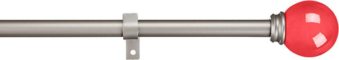 Amazon Basics Decorative 5/8" Curtain Rod with Round Finials, 86"-120", Pink
