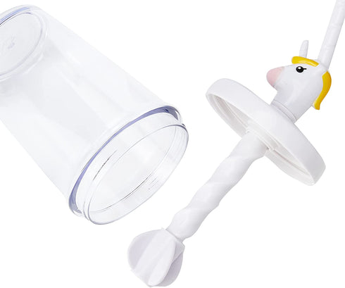 MSC International 16162 Joie Unicorn Milk Mix with Lid Pump and Drinking Straw, 10-Ounce Capacity, Unicron Cup, White