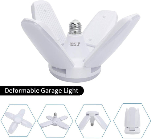 LED Garage Lights,2 Pack 60W Adjustable Trilights LED Garage Ceiling Light,6000Lumens LED Garage Ceiling Light, 6000k Nature Light with High Bright Garage Light for Garage,Warehouse