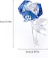 LZYUANHEN Crystal Rose Flower Paperweight Figurine Collectible Greeting Card - Anniversary Wedding Valentine's Day Gift Centerpiece Ornament Blue Rose