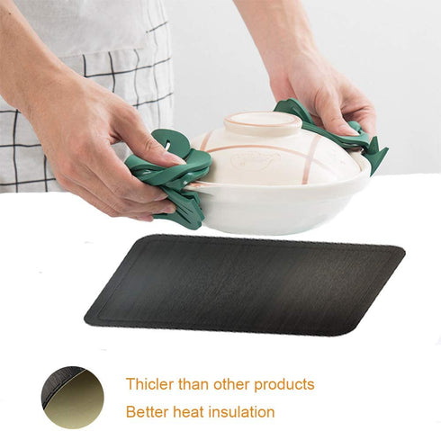 Red-A Placemats for Dining Table Set of 6 Heat-Resistant Wipeable Table Mats for Kitchen Table Decoration Waterproof Vinyl Placemats Easy to Clean,Black w/Brown