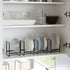 2PCS Plate Holders Organizer, Metal Dish Storage Dying Display Rack for Cabinet, Counter and Cupboard - Black