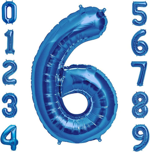 Tellpet Number 6 Balloon, 6th Birthday Party Decorations for Boy, Sapphire Blue, 40 Inch