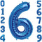 Tellpet Number 6 Balloon, 6th Birthday Party Decorations for Boy, Sapphire Blue, 40 Inch