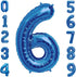 Tellpet Number 6 Balloon, 6th Birthday Party Decorations for Boy, Sapphire Blue, 40 Inch