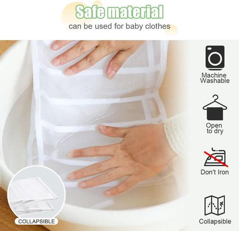 KOTHER Wardrobe Clothes Organizer - 7 Grids Breathable Clothing Organizer for Pants Jeans Sweater- Foldable Clothes Compartment Storage Organizer for Drawer Closet Wardrobe (Large-2 PCS)