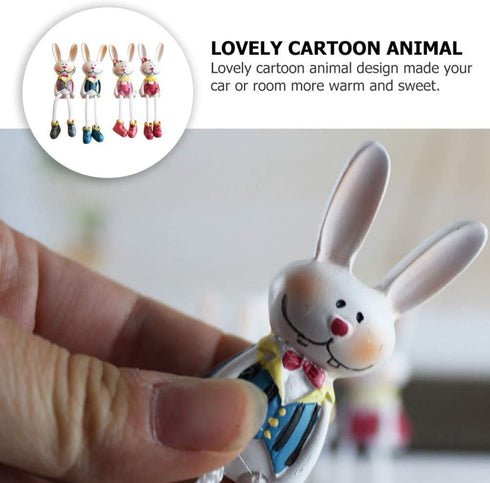 KESYOO 4Pcs Mini Bunny Figurines Resin Rabbit Statues Sculptures Easter Shelf Sitters Table Decorations Centerpieces for Kids Easter Birthday Party Supplies