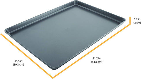 Chicago Metallic Non-Stick Extra Large Cookie Baking Sheet, 15"-by-21, Metallic Gray