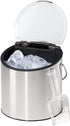 Oggi Stainless Steel Ice and Wine Bucket with Flip Top Lid and Ice Scoop, Holds 2 Bottles