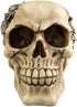 Steampunk Cyborg Protruding Gear Work Human Skull Statue Clockwork Gear Design Skeleton Cranium Figurine