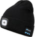 Bluetooth Beanie Hat with Light, Unisex USB Rechargeable 4 LED Headlamp Cap with Wireless Headphones, Unique Christmas Birthday Gifts for Men Him Husband Teen (Black)