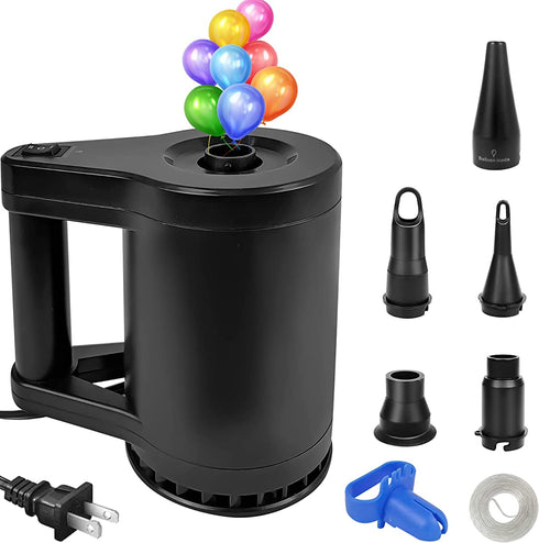 WEEFEESTAR Electric Air Pump, Air Pump for Inflatables Balloon Pump 2 in 1 Quick Inflator Deflator with 5 Nozzles for Pool Floats Air Mattress Air Bed Floaties Balloons Party Decoration (350W)