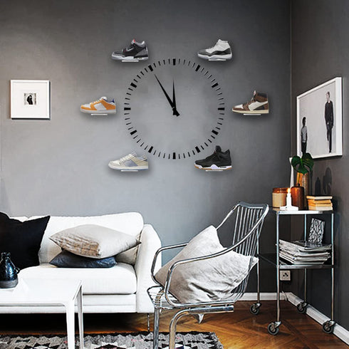 2-Pack Large Floating Shoe Shelves to Display Collectible Shoes and Sneakers, Clear Shoe Storage Shelf, Wall Mounted