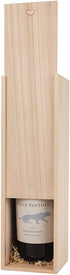 Twine, Single Bottle Wooden Decorative Wine Box with Lid, Great for Wine Accessory Sets, Exposed Wood Grain