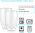 Bivvclaz Double Walled Glass Coffee Mugs, 2-Pack 15 Oz Borosilicate Glass Coffee Cups, Thermo Insulated Glass for Latte Cappuccino Americano Tea milk Beverage, Clear