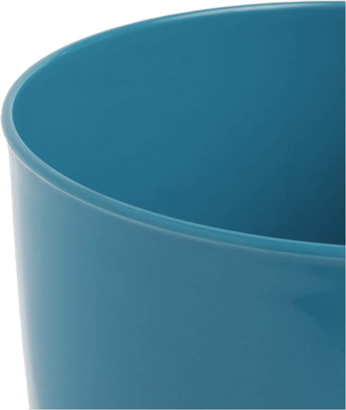 iDesign 19948 Franklin Wastebasket Trash Can, Waste Basket Garbage Can for Bathroom, Bedroom, Kitchen, Home Office, Dorm, College, Teal Blue