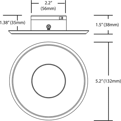 NICOR Lighting SureFit 5 inch Round Ultra Slim Surface Mount LED Downlight in White, 2700K (DLF-10-120-2K-WH)