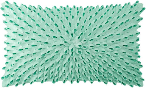 KINGROSE 3D Handmade Flower Decorative Throw Pillow Cover Soft Artistic Cushion Cover Solid Pillow Case Sham for Sofa Couch Chair Home Decor 12 x 20 Inches Solid Suede Mint Green