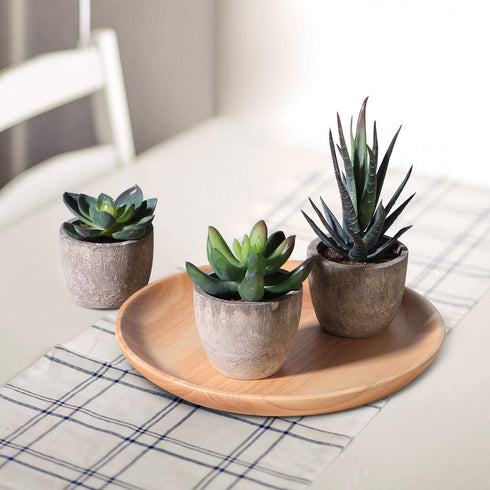 OUNONA 3pcs Faux Succulents/Artificial Cactus/Simulation Cacti Potted Plants Home Bonsai Decor Garden Greenery