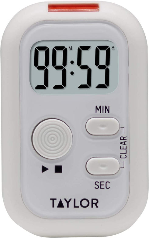 Taylor Precision Products Multi-Alert (Sound, Light, Vibration) Digital Timer, Standard, White