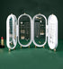 Fashion Small Foldable Jewelry Display Earrings Rings Organizer Box Jewelry Travel Case Small for Women Hanging Necklace Jewelry Storage Box 4 Doors Foldable Screen Necklace Display Rack Jewelry Organizer for Earrings with Mirror (WHITE)