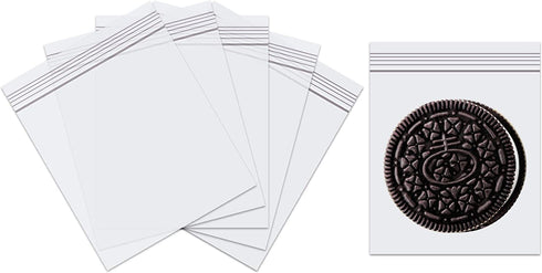 Small Plastic Bags 3 x 3" 100pcs Clear Zipper Poly Bags 2 Mil Resealable Poly Baggies with Zip Top Lock for Snack Candy Cards Crafts Samples 10 Sizes to Choose from