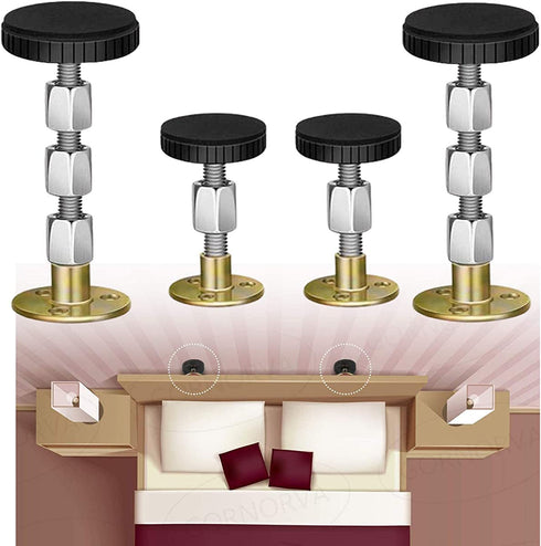 WENIUBE-Anti Shake Bed Stoppers,4Pcs Adjustable Threaded Bed Frame Anti-Shake Tools(30-112Mm) for Bed, Bedside Baffle,Headboard Holder