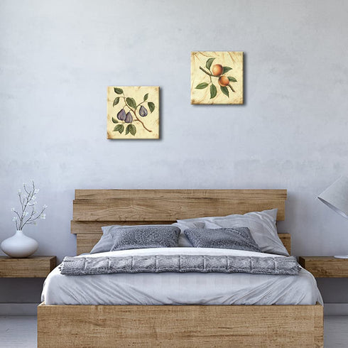 Wieco Art Fruit for Kitchen Decor 2 Piece Giclee Canvas Prints Wall Art By Flowers and Trees Oil Paintings Style Pictures for Bedroom Home Decorations Modern Stretched and Framed Grace Artwork
