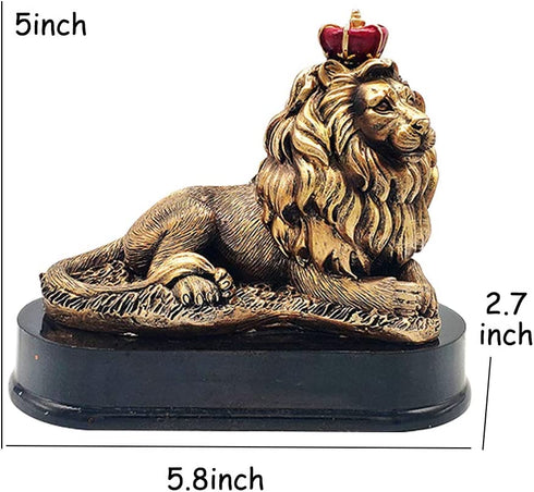 H&W Lion King Figurines Statue, 5''H Office Desk Decoration, Nordic Style Home and Study Decoration, Collectible Figurines, Best Gift for The Man