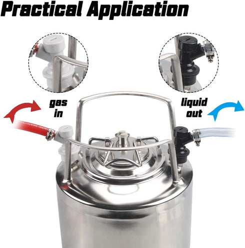 PERA 4 Pair Ball Lock Barb GAS & LIQUID Quick Beer Keg Disconnects Sets