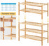 2-Tier Bamboo Shoe Rack for Entryway, Stackable | Heavy Duty | Multi-Function, Free Standing Shoe Racks for Bedroom Hallway Closet