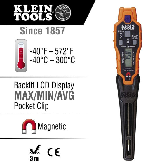 Klein Tools ET10 Magnetic Digital Pocket Thermometer