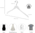 Nature Smile Solid Gugertree Wood Shirt and Dress Hangers with Notches with Antirust Chrome Hook Pack of 10 (White)