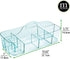 mDesign Plastic Portable Storage Organizer Caddy Tote - Divided Basket Bin with Handle for Bathroom, Shower, Dorm Room - Holds Hand Soap, Body Wash, Shampoo, Conditioner, Lotion - Sea Blue