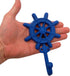 Wowser Rustic Brown, Red and Blue Cast Iron Ship Wheel Wall Hooks, Set of 4, 6 1/2 Inch