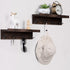 Coat Rack Wall Mount with Shelf Coat Racks with Hooks Bathroom Shelf with Hooks Entryway Coat Rack Organizer for Hanging Hat Keys Set of 2, Expresso