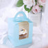 Cupcake Boxes, EUSOAR 25pcs 3.6"x 3.6"x 4.3" Single Cupcake Carrier Containers, Muffin Cupcake Gift Boxes Individual with Window Inserts Handle, for Wedding Birthday Party Treats Gift Packaging Boxes