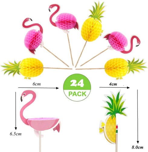 Pink Flamingo Hawaiian Party Balloons Tropical Arch Garland Kit Luau Jungle Party Supplies Palm Leaves Strip Confetti Latex Balloon for Luau Jungle Decoration
