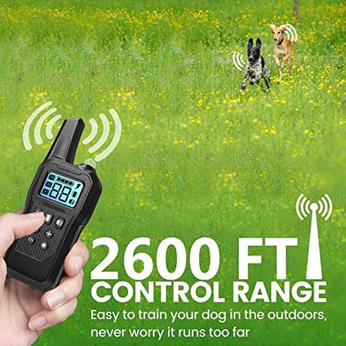 FunniPets Dog Training Collar, Dog Shock Collar with LED Light 2600ft Remote Range Waterproof Shock Collar for Small Medium and Large Dogs with 4 Training Modes (Only 1 Receiver Included)