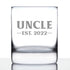 Uncle Est 2022 - Whiskey Rocks Glass Gift for First Time Uncles - Bold 10.25 Oz Glasses