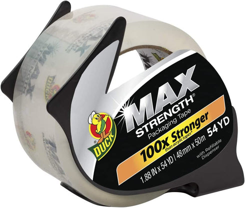 Duck Brand Brand Max Strength Packaging Tape, Clear, 1.88 Inches x 54.6 Yards (Single Roll) (284982)