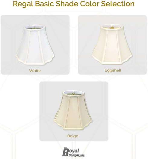 Royal Designs, Inc. BSO-701-14BG Flare Bottom Outside Corner Scallop Basic Lamp Shade, 8 x 14 x 11, Beige