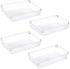 Kootek 4 Pack Large Size Desk Drawer Organizer Tray Rectangle Plastic Bathroom Organizers Kitchen Utensils Silverware Gadgets Trays Dividers Bins for Dresser Cosmetic Makeup Tools Office Cabinets