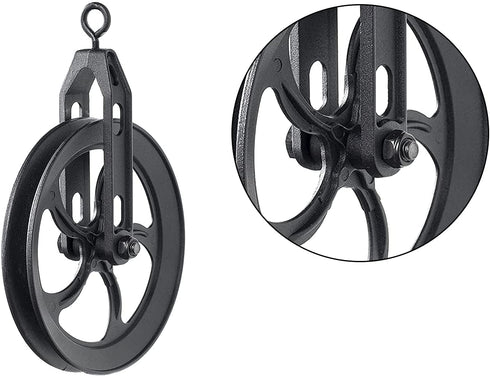 Rustic State Vintage Rustic Industrial Look Medium Wheel Farm Pulley for Custom Make Wall Pendant Lamps Frosty Black