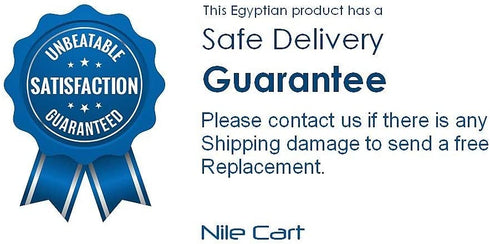 NileCart Egyptian Perfume Bottles 2-5 in Collection Set of 6 Mouth-Blown Decorative Pyrex Glass with Handmade Golden Egyptian Decoration for Perfumes & Essential Oils