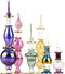 NileCart Egyptian Perfume Bottles 2-5 in Collection Set of 6 Mouth-Blown Decorative Pyrex Glass with Handmade Golden Egyptian Decoration for Perfumes & Essential Oils