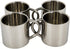 Silver Stainless Steel Double Wall Espresso Cups, XL, Set of 4
