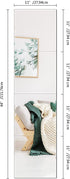 Full Length Wall Mirror Tiles, 4PCS 11x11 Inch Adhesive Full Body Mirror, Glass Mirror for Bedroom Living Room Dorm Home Gym